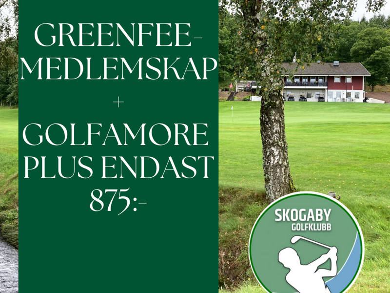 Greenfeemedlemskap + Golfamore 875:-