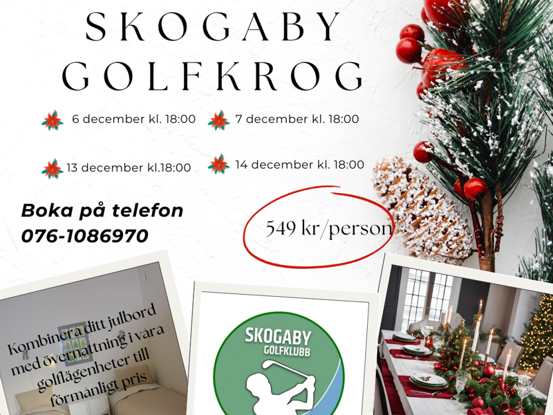 Boka julbord på Skogaby golfkrog